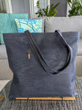 Bruna Cork Tote Bag Blue Tile back sml