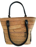 Kiana Cork Tote Bag Natural Strip Design back