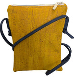 Arana Travel Cork Bag Yellow & Blue Tile back