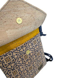 Arana Travel Cork Bag Yellow & Blue Magnetic Pocket