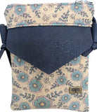 Arana Blue Daisy Cork Bag front
