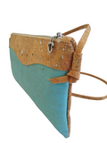 Medium Crossbody Bag Azure Blue and Silver
