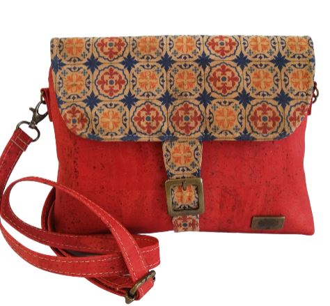 Callie Cork Crossbody Bag Red front view