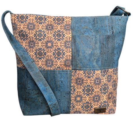 Chica Cork Crossbody Bag Aqua front