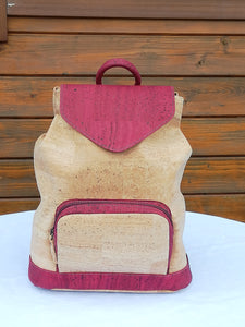 Cork Backpack Burgundy front