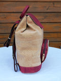 Cork Backpack Burgundy side