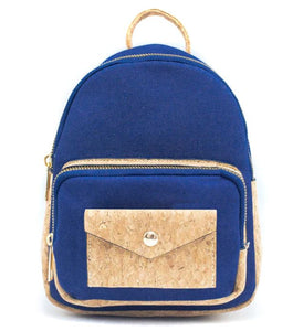 Cork Backpack Dark Blue front