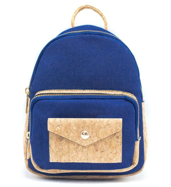 Cork Backpack Dark Blue front