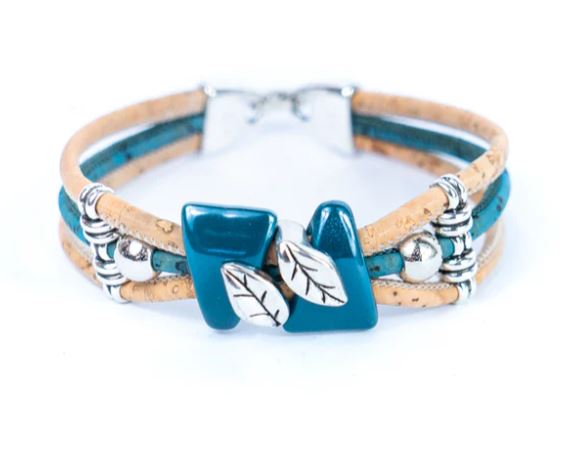 Cork Bracelet Ceramic Turquoise