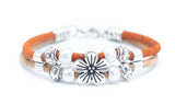 Cork Bracelet Pearl Daisy orange