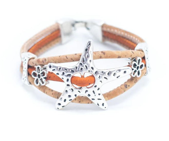 Cork Bracelet Star orange