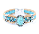 Cork Bracelet Turquoise Stone front