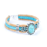 Cork Bracelet Turquoise Stone side