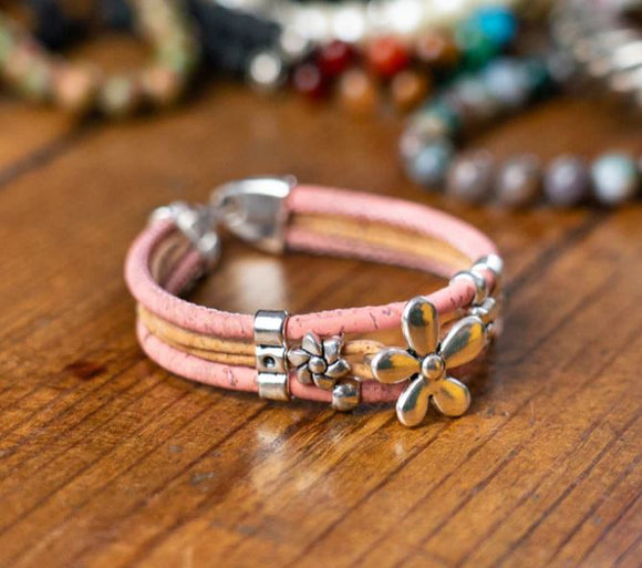 Cork Bracelet Daisy Multicolours