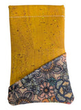 Cork Glasses Case Yellow Floral