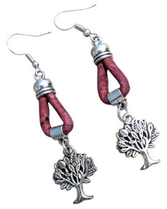 Cork Tree Earrings Wine
