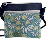 Diana Cork Shoulder Bag White Daisy and Dark Blue front