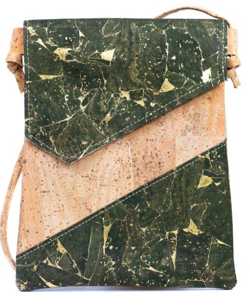 Diva Cork Mobile Bag Green Gold