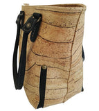 Kiana Cork Tote Bag Natural Strip Design side