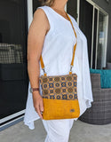 Ladies Cork Crossbody Mustard Tile