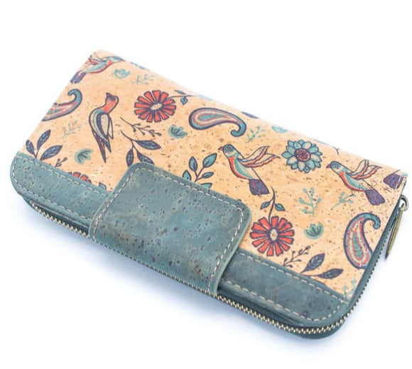 Natalia Large Cork Purse Bird front