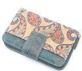 Petronella medium Cork Purse Paisley front