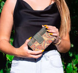 Petronella medium Cork Purse Paisley model