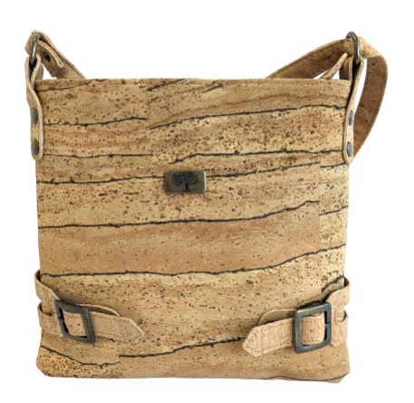 Rida Cork Crossbody Bag Natural Bark front