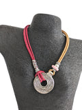 Riva Cork Necklace Pink and Natural stand