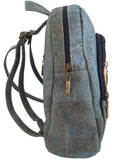 Serena Cork Backpack Blue and Gold side