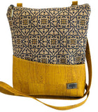 Sofia Cork Shoulder bag Yellow and Blue Tile fronts
