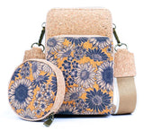Cork Crossbody Mobile Pouch Sunflower