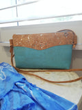 Medium Crossbody Bag Azure Blue and Silver
