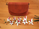 Beautiful Vegan Saddlebag in Cork Leather Orange