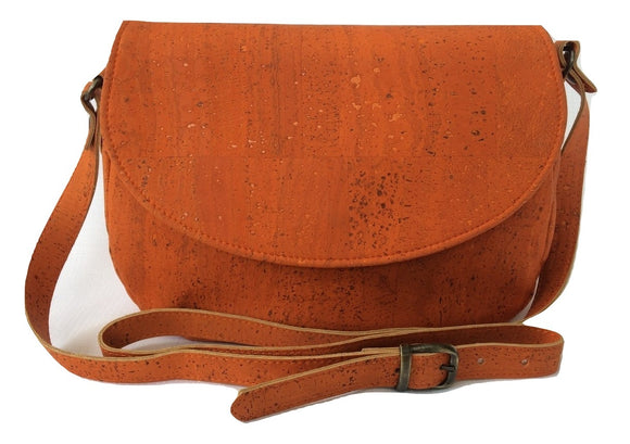 Vegan Saddlebag in Cork Leather Orange