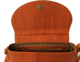 Beautiful Vegan Saddlebag in Cork Leather Orange